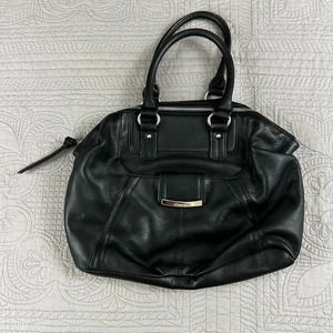 B Makowsky Black Leather Purse 12" X 8"